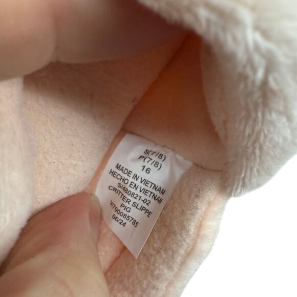 Old Navy Pink Piggie Critter Slippers Unisex Toddler Size Small 7-8 - Picture 5 of 5